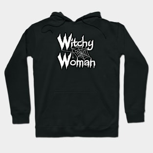 Witchy Woman with Spiderweb (white) Hoodie